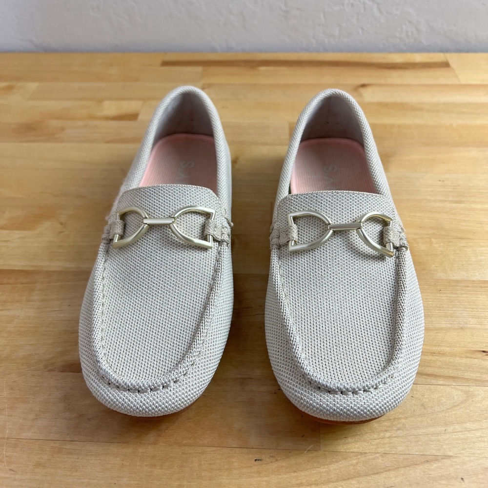 Rothys The Driver Loafer Womens Size 7.5 Sesame Beige Gold Bit Hardware Driving - Picture 3 of 9
